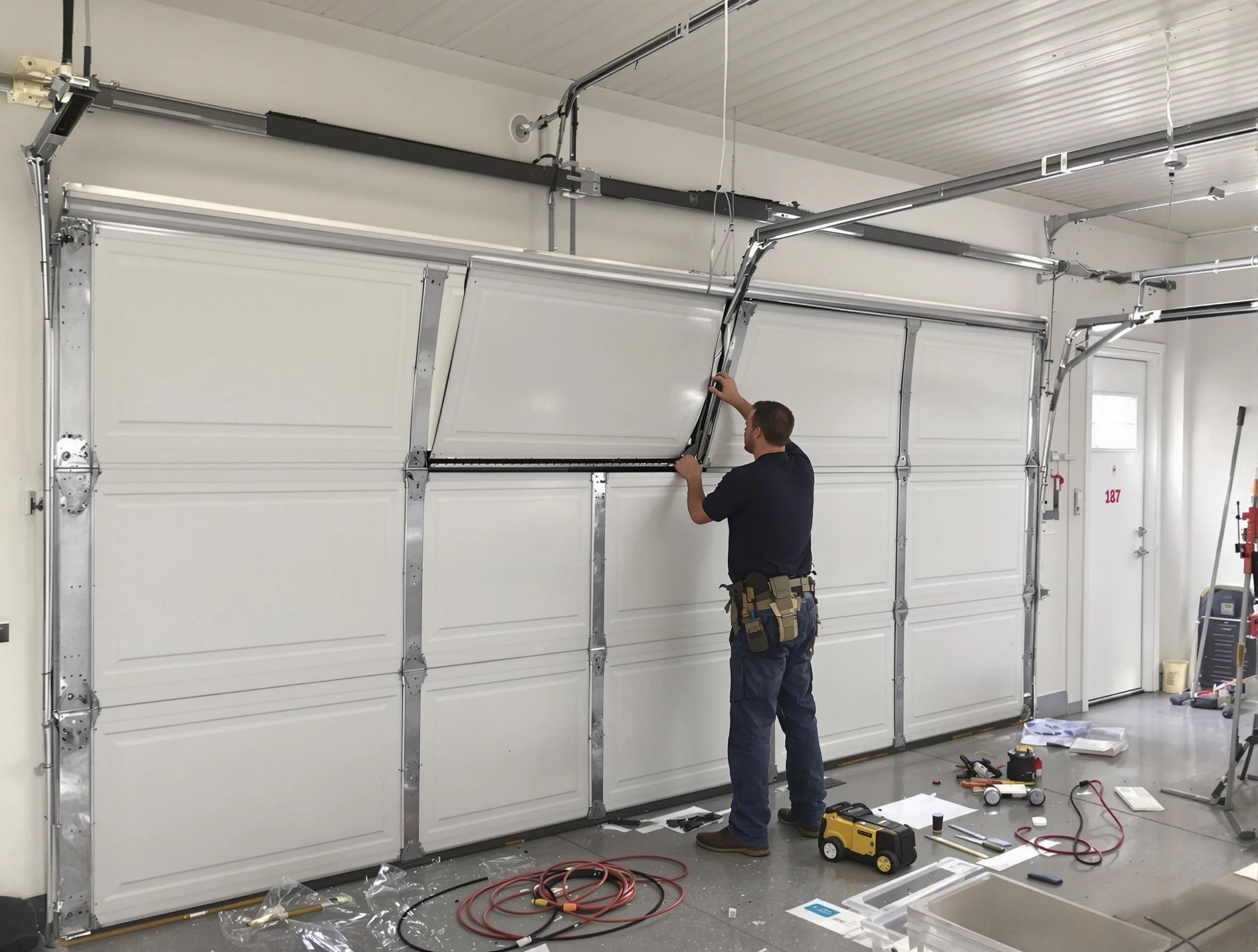 Garage Door Section Replacement in Maple Grove
