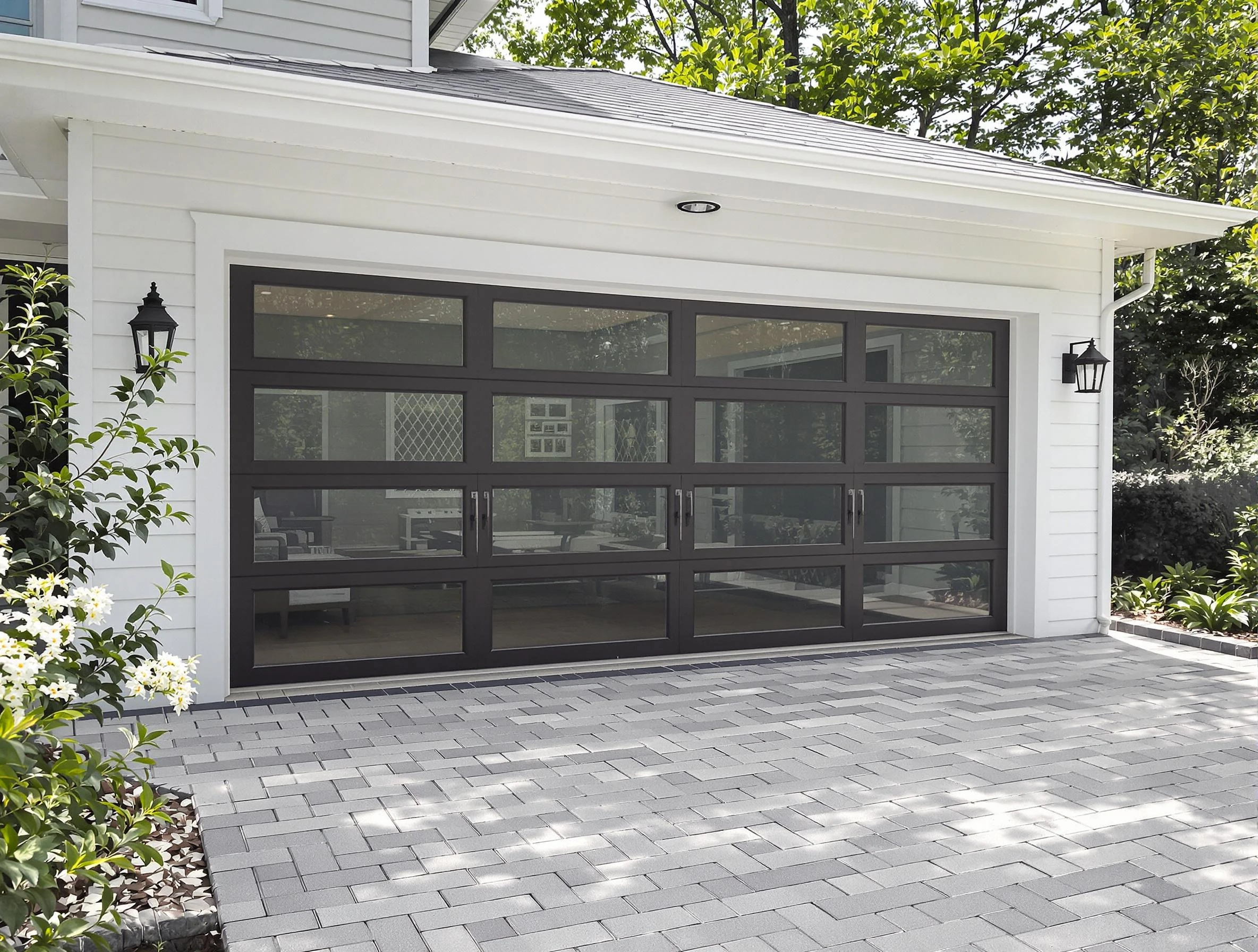 Maple Grove Garage Door Repair design specialist presenting custom garage door options to Maple Grove homeowner