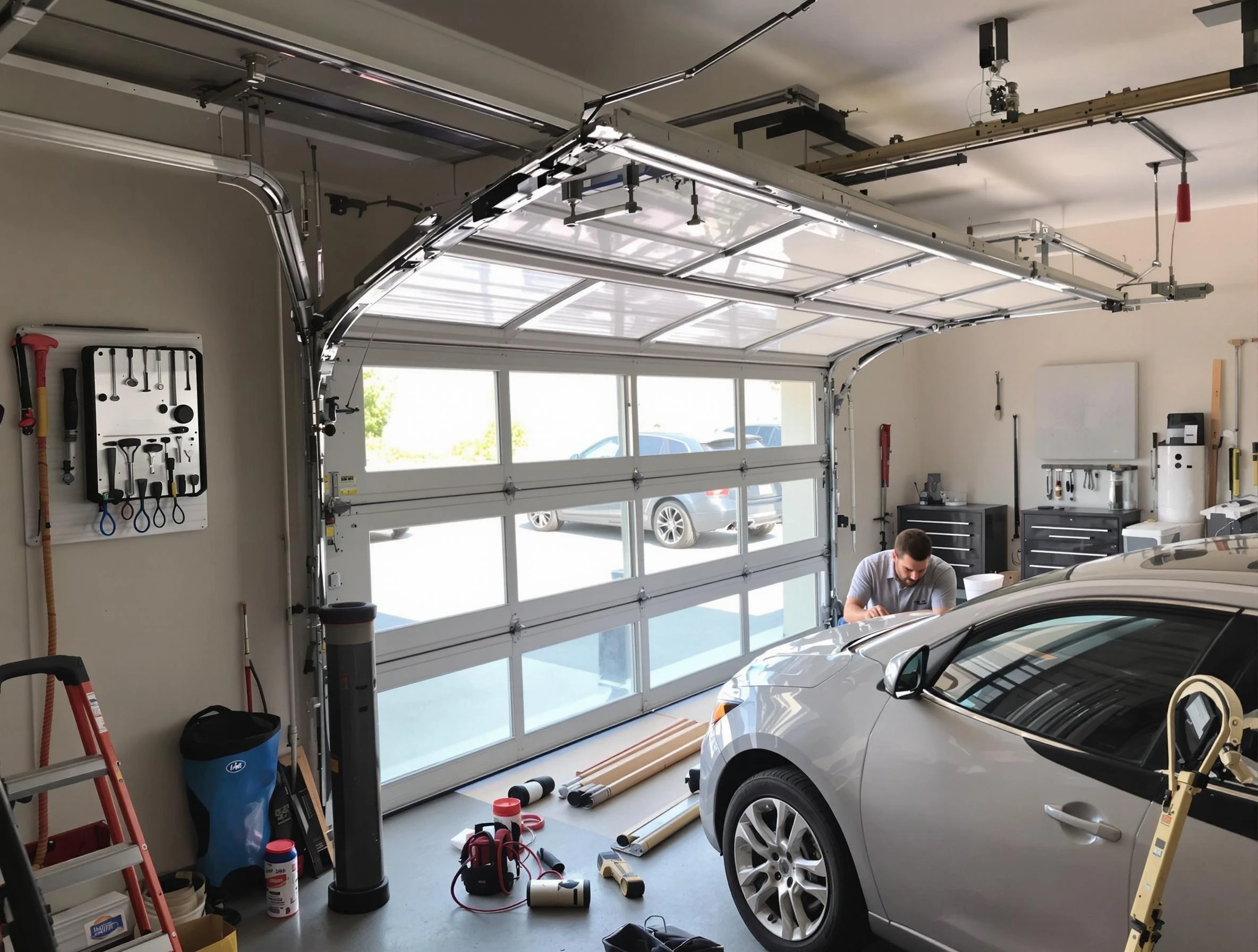 Garage door noise reduction service by Maple Grove Garage Door Repair in Maple Grove