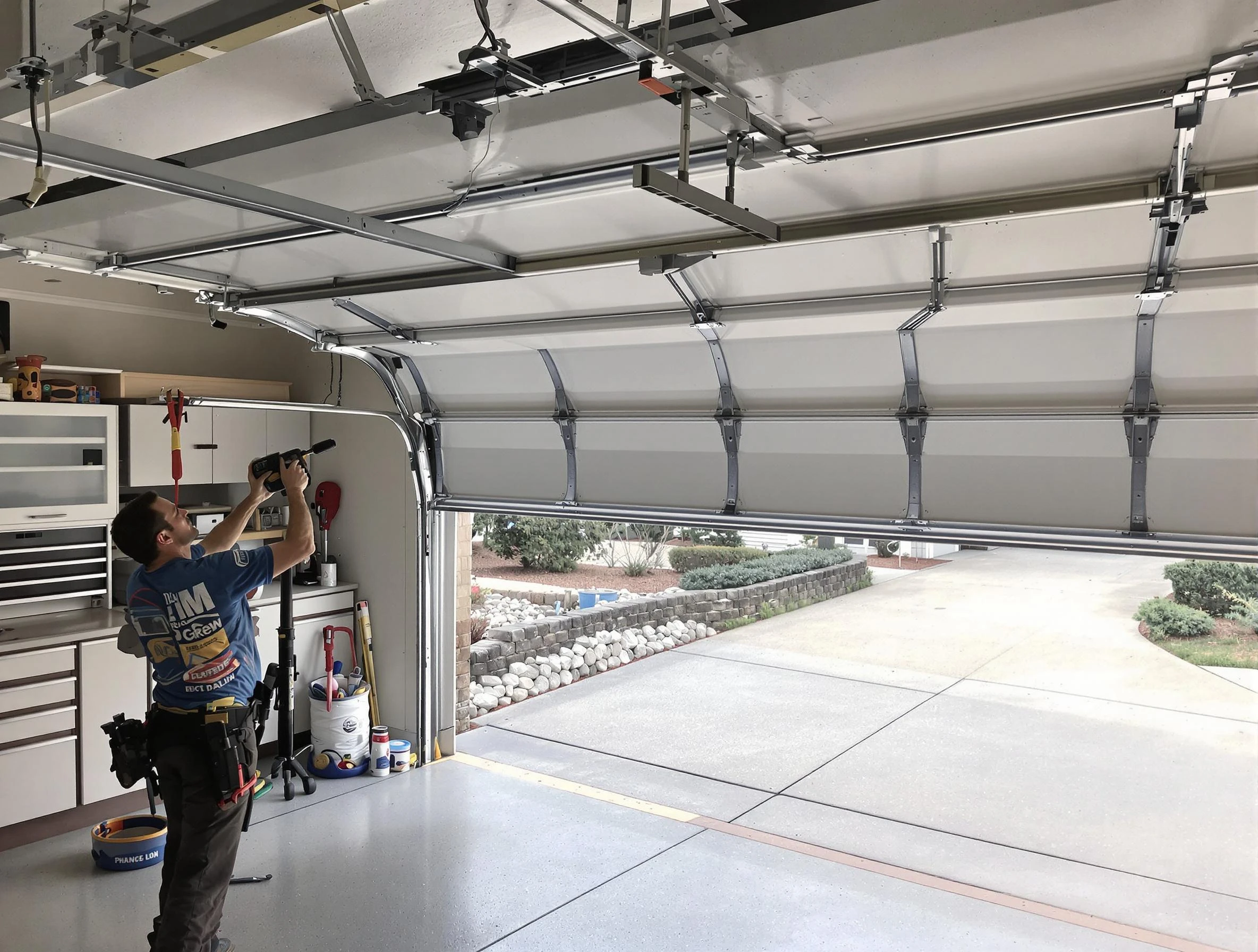 Garage door track repair service by Maple Grove Garage Door Repair in Maple Grove